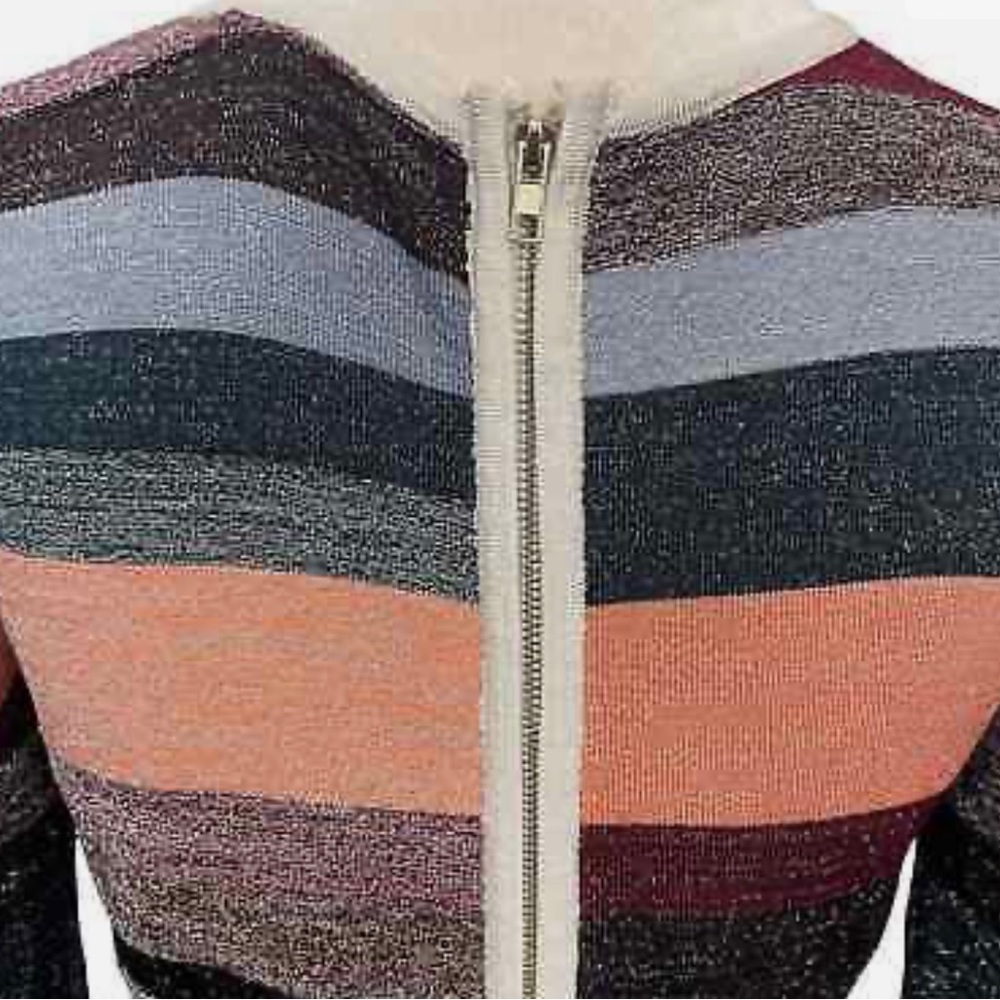 Parker Color Block Striped Metallic Nwot Dress La… - image 5